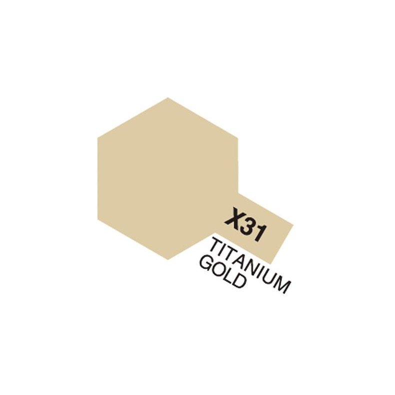 X-31 Titanium Gold, Acrylic Mini 10 ml (penselmaling, blank) - Tamiya